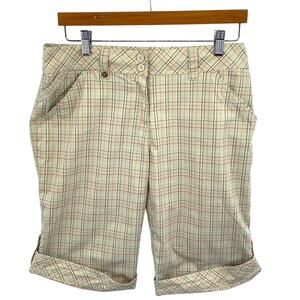 LOLE Khaki Plaid Roll Bermuda Outdoor Active Golf Shorts 10